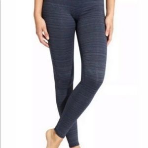 Athleta High Rise Jacquard Chaturunga Leggings, M, Navy